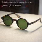 Men Round green sunglasses johnny depp sunglasses women tortoise glasses UV400