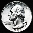 UNCIRCULATED UNC MS 1958 WASHINGTON SILVER QUARTER FREE SHIPPING