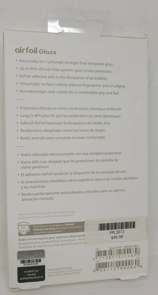 Moshi AirFoil Glass Screen Protector For Apple iPhone 11 Pro Max / XS Max - Image 2 of 2