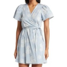 MADEWELL Dress Size S NWT $98.00 Lightweight Flutter Sleeve Floral Print Wrap