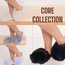 Women Fluffy Memory Foam Slip On Slippers With Cozy Faux Fur Lined Slippers