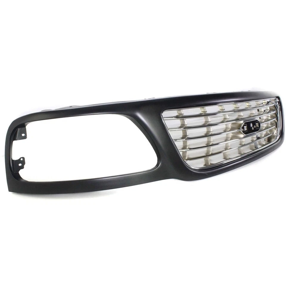 New Front Grille Assembly For 2001-2004 Ford F-150 F-150 Heritage Black Shell Foto 3 de 4