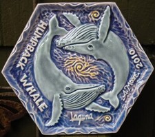 Vtg HUMPBACK WHALE Laguna Clay Co Art Tile ENDANGERED SPECIES SERIES 159/500