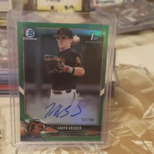 2018 Bowman Chrome Cadyn Grenier Green Refractor Autograph 52/99
