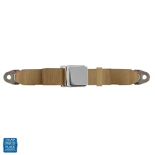 Universal Chrome Flip Style Lift Latch 74" Lap Seat Belts Tan Each