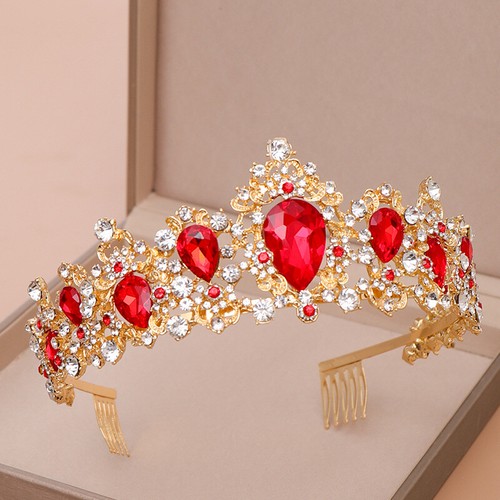 87 Estilos Cristal Rojo Reina Princesa Tiara Corona Boda Princesa Para Mujer - Imagen 159 de 305
