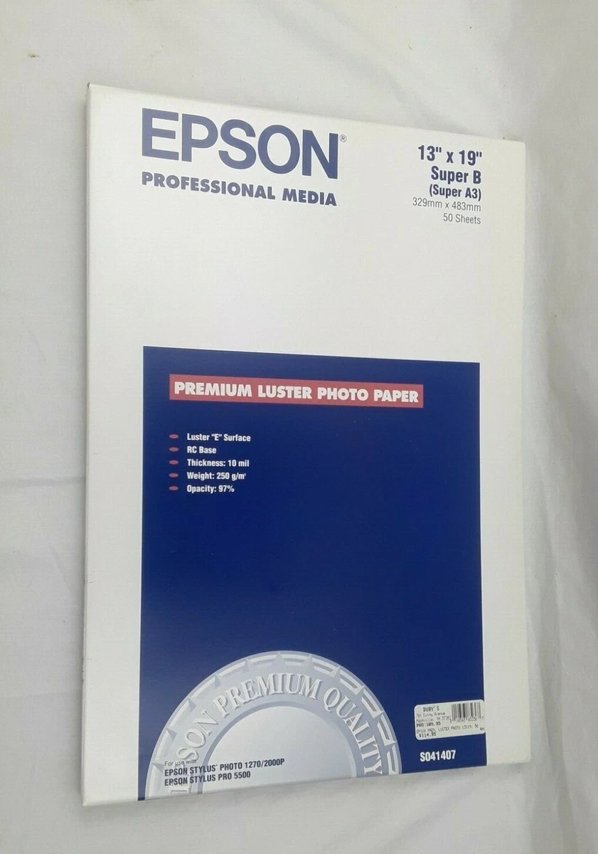 Epson Premium Photo Paper 13x19 SEMI GLOSS Super B A3 Pack 1 Sealed 2 Opened 80