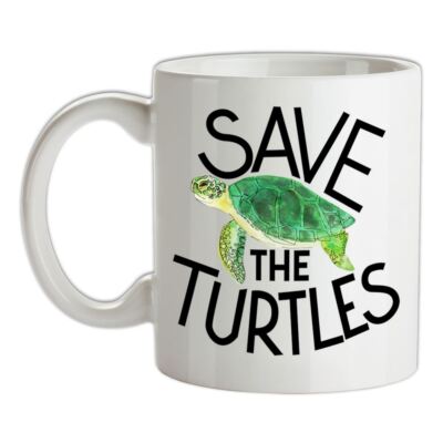 Save The Turtles - Keramiktasse - Öko Erde Planet Meer Ozean Tier Planeten