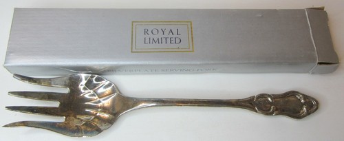 NIB 1995 Royal Limited Silver Plate Casserole Spoon or Serving Fork May Dept - Bild 1 von 16