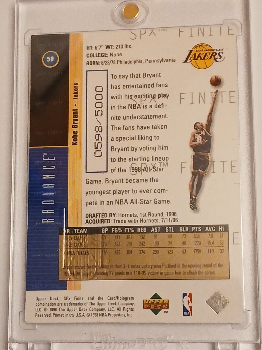 98 SPX gold Kobe Bryant コービー Amazon.com: Kobe Bryant 1998 Topps Gold Label Basketball