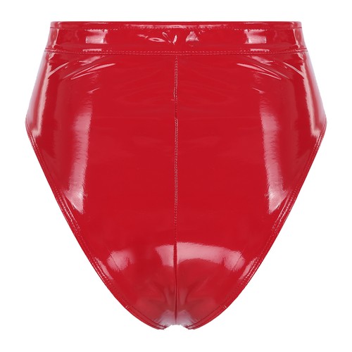 Womens Shiny Patent Leather Wet- Look Booty Shorts Zipper Crotch Knickers - Picture 17 of 38