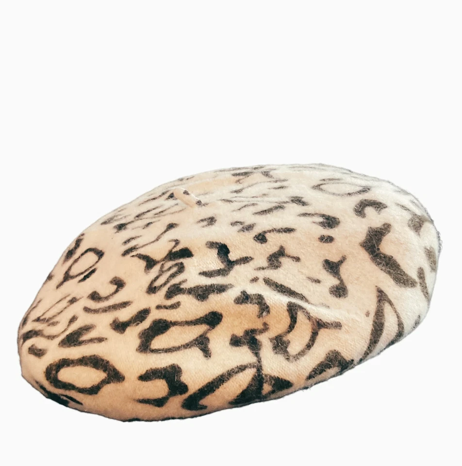 Nine West NWT Slouchy Wool Blend Leopard Beret One Size Animal Print - Image 4 of 4
