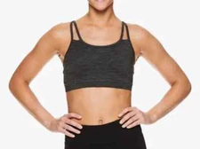 Gaiam Women's Shine Wire-Free Charcoal Heather Yoga Sports Bra - Size S - NWT