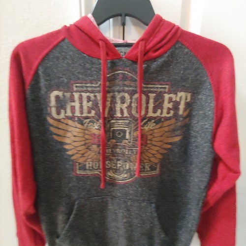 Chevrolet Fast Life Horsepower Gray Red Hoodie Sweatshirt Men’s Size Medium - Picture 2 of 4
