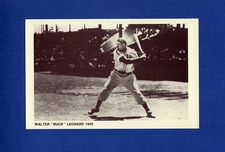 #41 WALTER BUCK LEONARD, Homestead Grays~Negro League sepia postcard 1992 Retort
