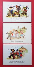 3 x Künstler AK von LIESEL LAUTERBORN um 1940 Kinder Geburtstag   ( 25595