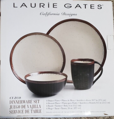 Laurie Gates California Designs Cuzco Copper 12-Pc, 3 Place Settings