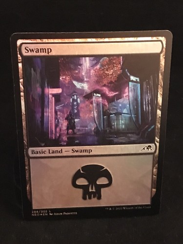 MTG Kamigawa Neon Dynasty Swamp Foil 288/302 Magic the Gathering - Picture 3 of 4