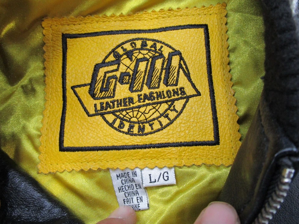 Chaqueta de carreras NASCAR G-III de cuero negro manga larga cremallera completa talla L LEER Foto 2 de 4