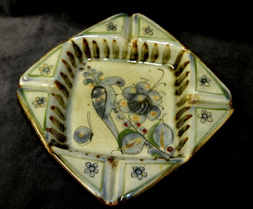 Vintage Ken Edwards Tonala El Palomar Mexico Pottery Ash Tray Or Dish-EUC