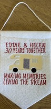 Embroidered Personalised Motor Home Felt Hanging Sign