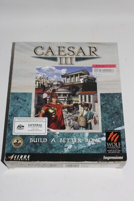 Vintage Caesar 3 Big Box PC Game Sierra NO CD Box Only