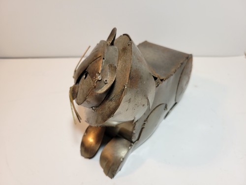 Folk Art Metal Lion Figurine Vintage Wildlife Decor Handmade Sculpture Mexico - Picture 8 of 12
