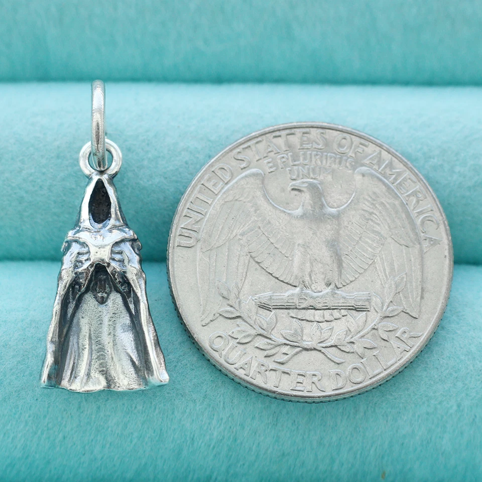 Dije Colgante Parca de la Muerte Plata de Ley 925 Halloween Horror Esqueleto Foto 2 de 4