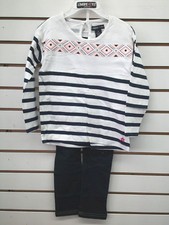 Girls Limited Too 44 2pc Navy  White Striped Set Size 12Mth. - 6X