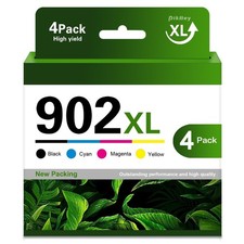 902XL Ink Cartridges 4 Pack for HP OfficeJet Pro 6960 6968 6970