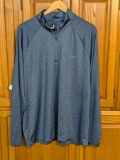 Greg Norman Golf Quarter Zip Shirt Men's XL Heather Blue Shark Logo Q-Zip