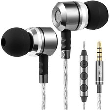 Deep Bass In-Ear Headphones with Mic - Noise Isolation and Tangle-Free Cable