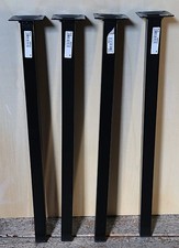 vier Tischbeine, schwarz, Metall, vierkant, Höhe 50 cm, neu