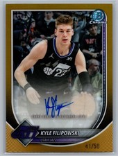 2025-26 Bowman Chrome Base Kyle Filipowski #BCA-KF Gold Auto /50