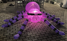 Gemmy Airblown Inflatable 8ft Spider Lights Up Halloween W/ Tethers Purple Black