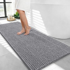 OLANLY Thick Bathroom Rugs 44x24, Extra Soft Absorbent Chenille Bath Rugs, Rubbe