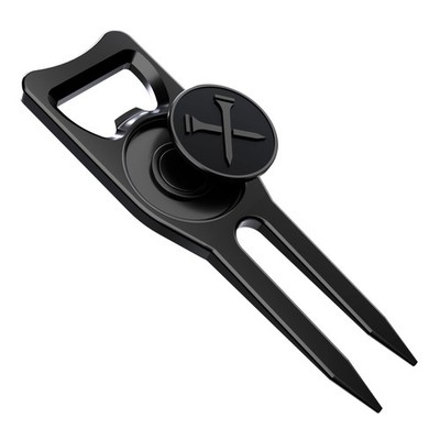 6-in-1 Premium Divot Tool & Ball Marker - Bottle Opener - Club Tee - Groove C...