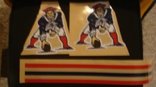 New England Patriots THROWBACK FULL SIZE FOOTBALL HELMET DECALS WITH STRIPE