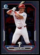 Aidan Miller 2026 Bowman Chrome Prospects Rookie Card #BCP-49 Philadelphia. rookie card picture