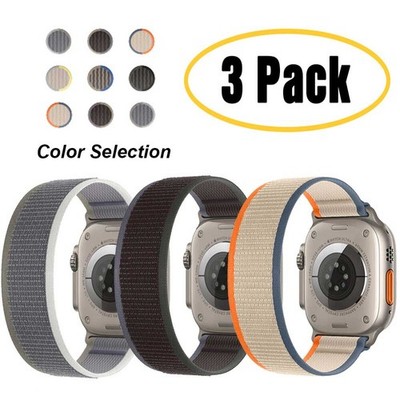 3 PACK 40/44/49mm Trail Loop Band Strap for Apple Watch 10 9 8 7 6 5 4 SE Ultra