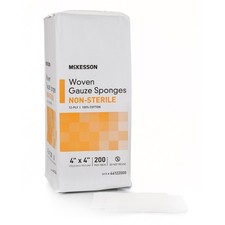 McKesson Woven Gauze Sponges Non-Sterile 12-Ply Cotton 4 in x 4 in 2000 Ct
