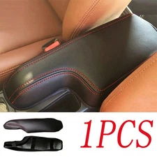 For Honda Fit 2014-2020 Black Leather Central Console Armrest Box Cover Trim 1pc