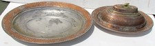 2 ANTIQUE ISLAMIC OVAL DISHES (TRAYS) WITH ARABIC WRITINGS