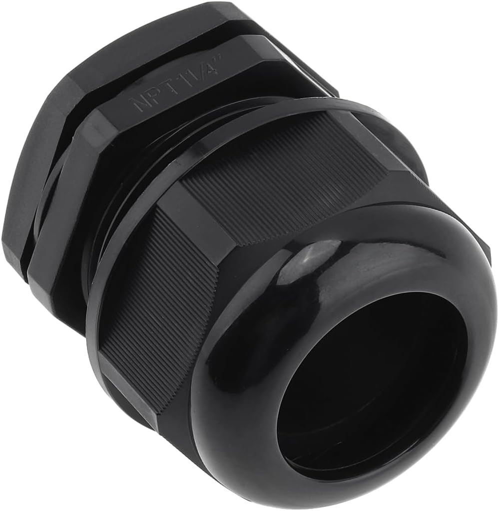 RTNLIT 1-1/4" NPT Cable Gland, Waterproof 1-1/4'' (5-Pack), Black 