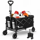 Heavy Duty Collapsible Swivel Wagon Cart - Perfect for Garden & Beach 250lbs max