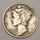 1941 D Mercury Winged Head Dime 10 Cents Silver Coin XF