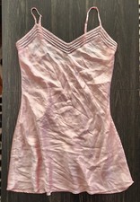 Vtg Y2K Victoria  s Secret 100 Silk Nightgown Light Pink Slip Dress Sz M Chemise