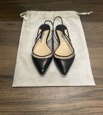 Jimmy Choo Gemma Leather Plexi Slingback Flats - MSRP 750