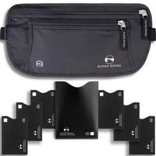 RFID Money Belt for Travel - Hidden Waist Pouch Passport Holder with RFID Car...