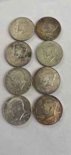 Lot Of 8 JFK 40% Silver 1965 - 1969 Half Dollar Circulated ungraded Estate Find